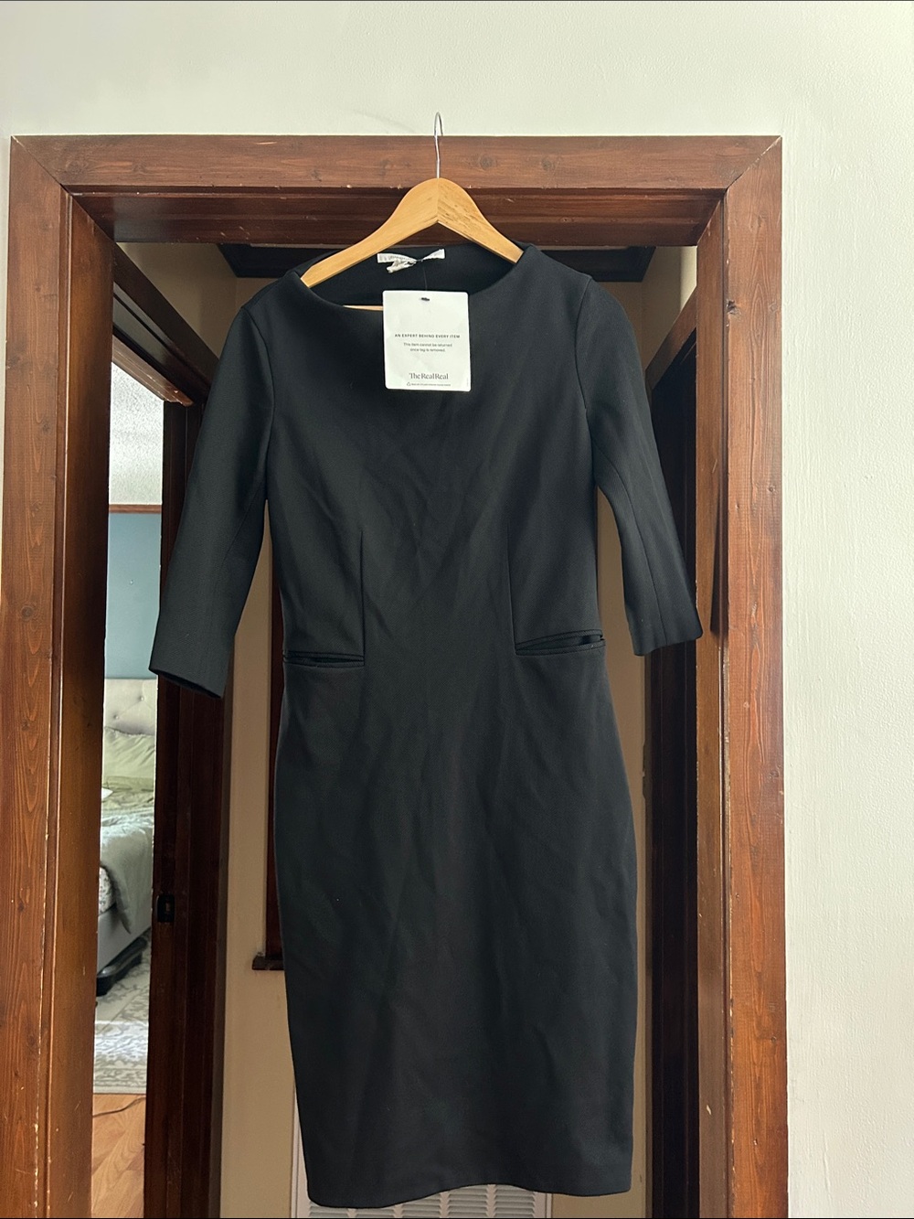 Vintage Diane von Furstenberg Black Long-Sleeve Sheath Dress